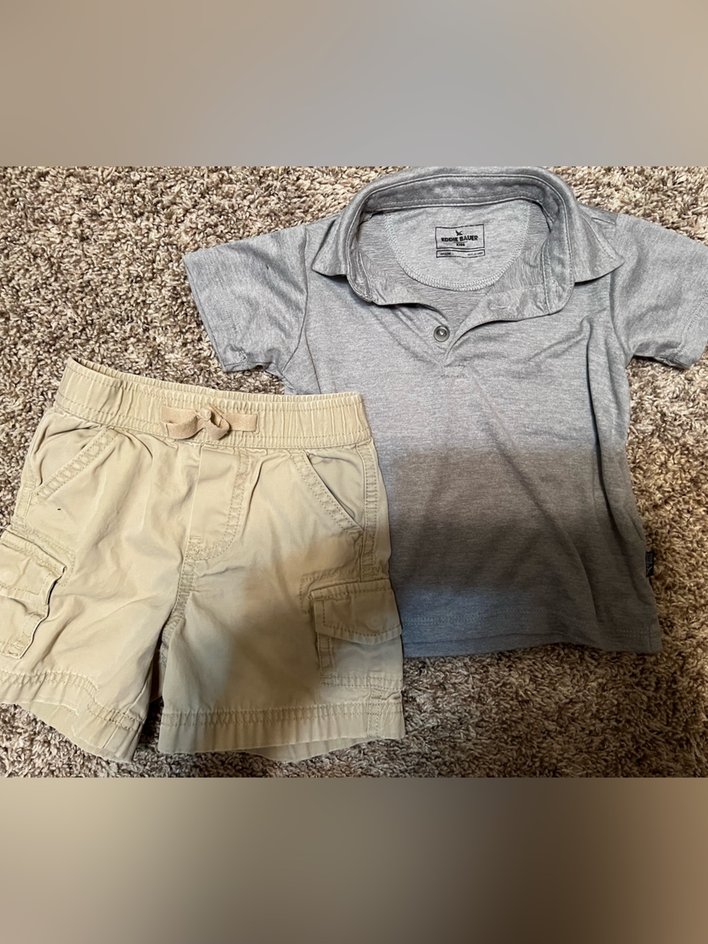 Baby Boy Bundle Eddie Bauer Polo 12m Gap Khaki Cargo Shorts Outfit